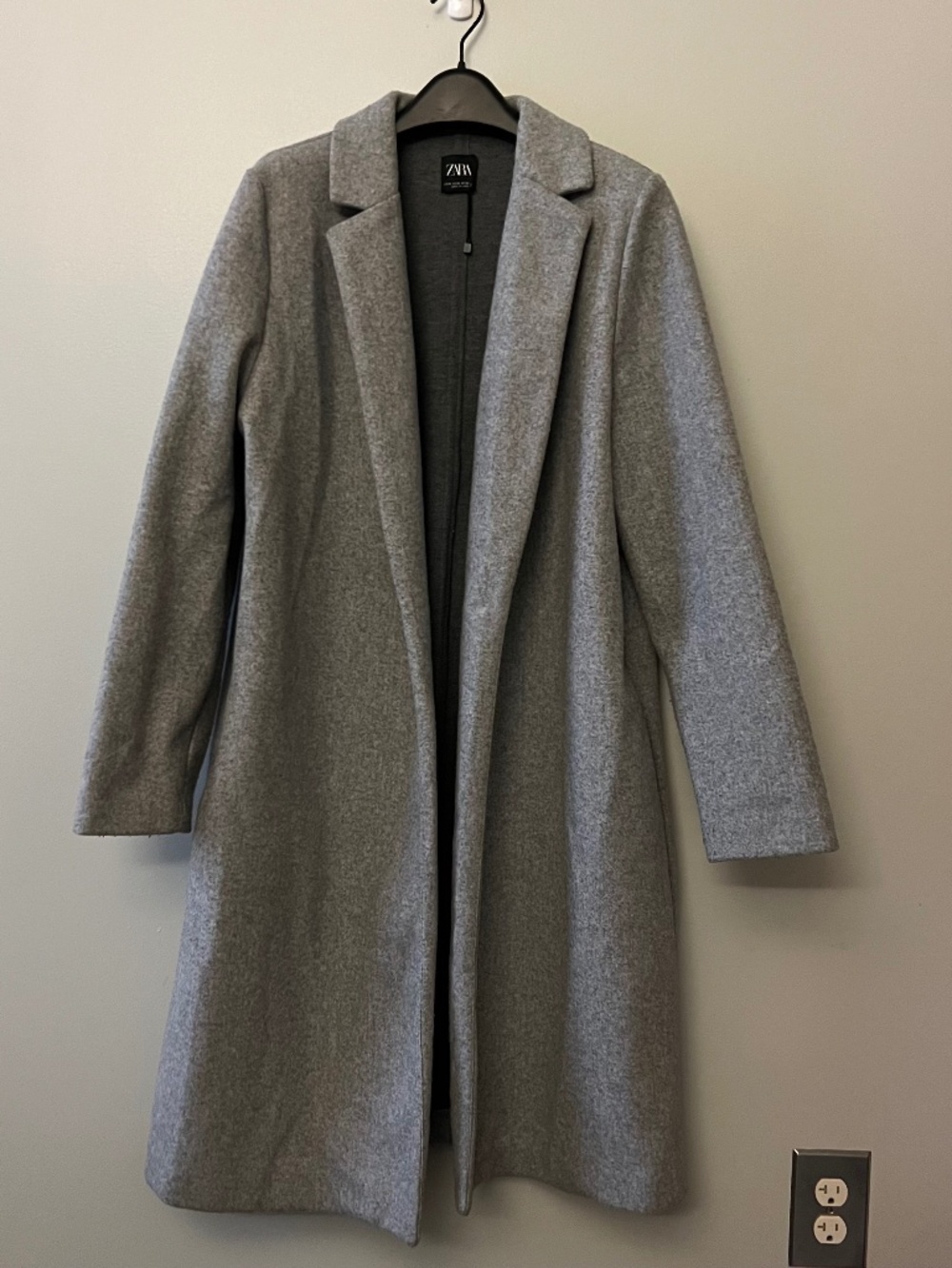 ZARA Gray Longline Tailored Coat – Size XL